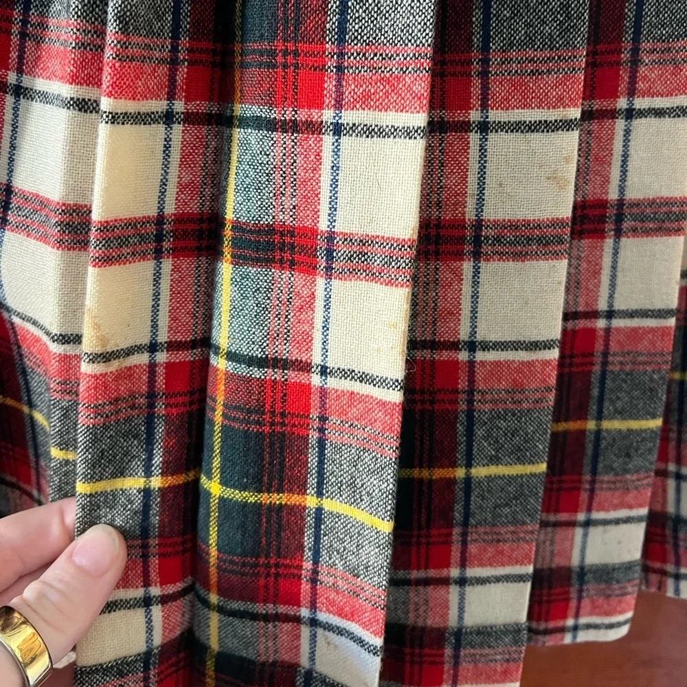 Vintage Pendleton Plaid Wool Pleated Skirt Girls 12 XXS Tartan Made in USA